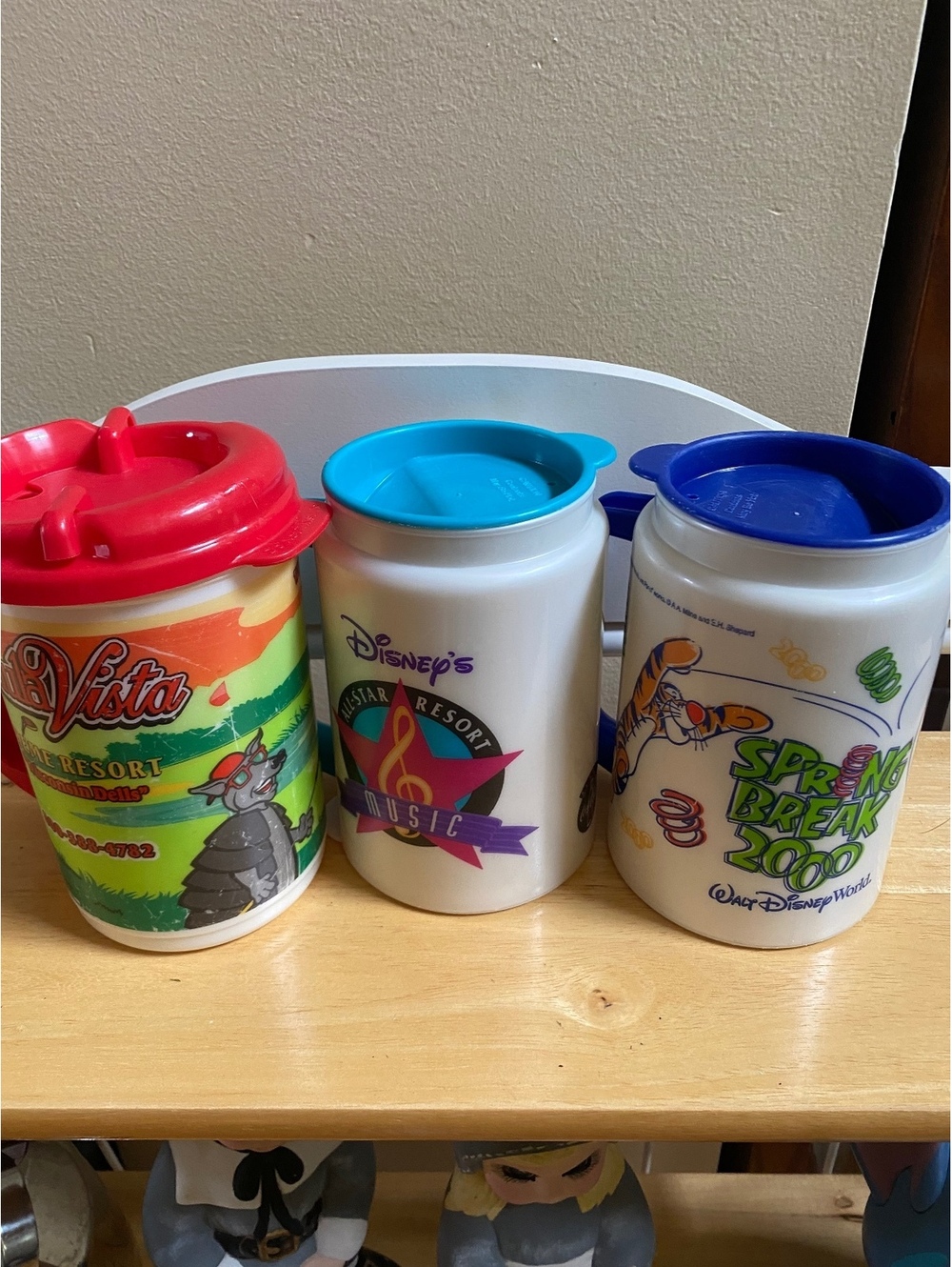 Vintage Disney Theme Park Travel Mugs Set of 3 With Lids